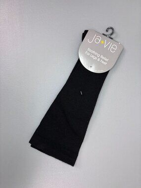 Ja-Vie ladies 6-9.5 black merino compression socks calf high wool blend NWT